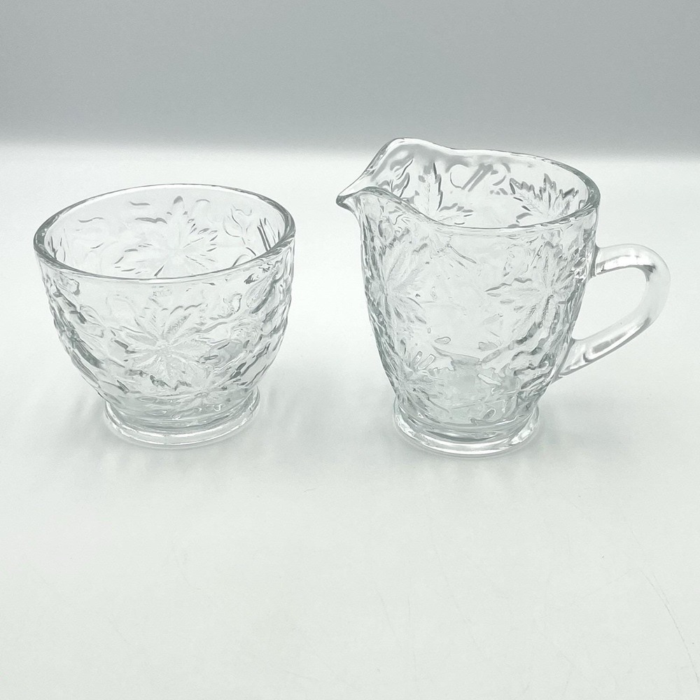 Vintage 1980s Princess House Fantasia Creamer & Sugar Bowl Set No Lid